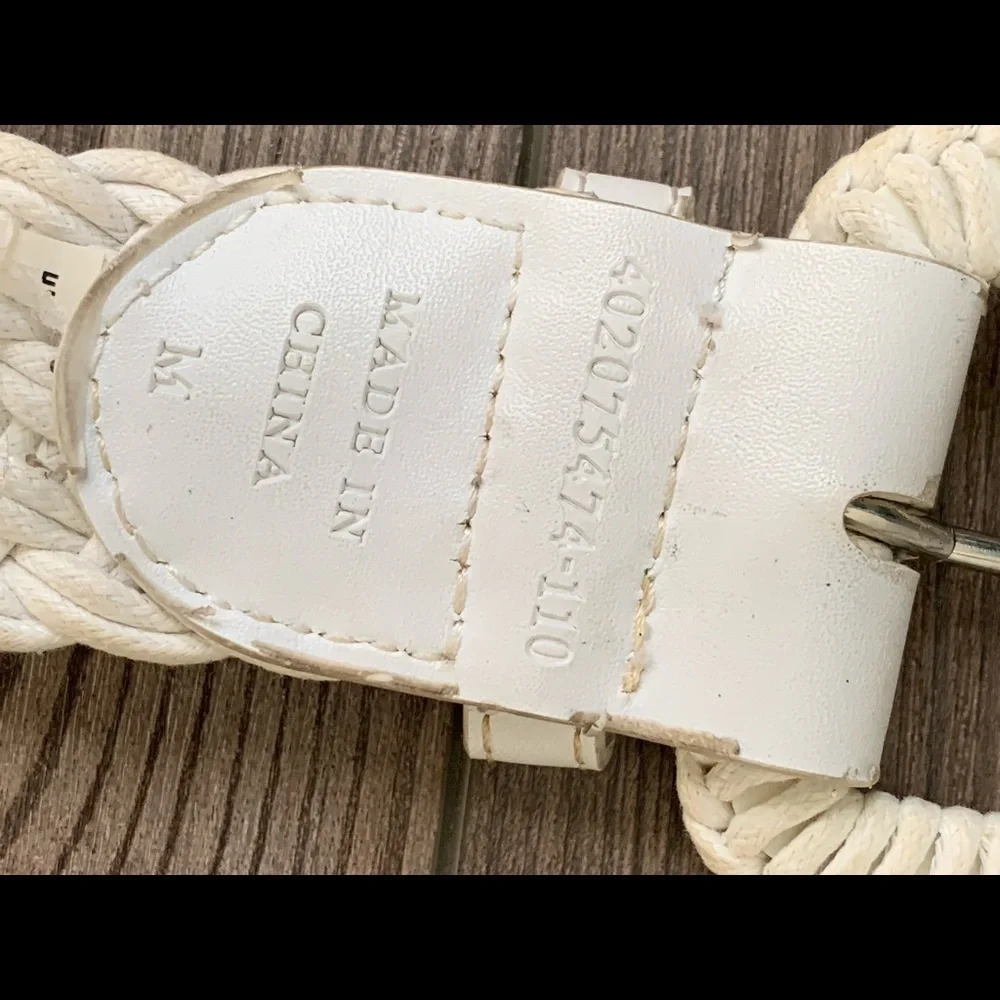 Elegant Cream Woven Belt